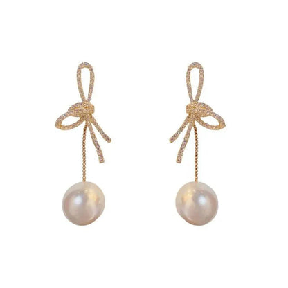 Elegant White Pearl Drop Earrings