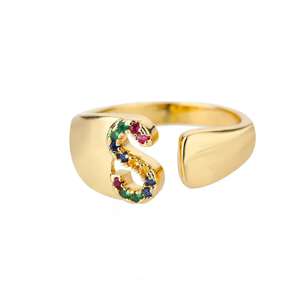 Custom Engraved Initial Silver Ring