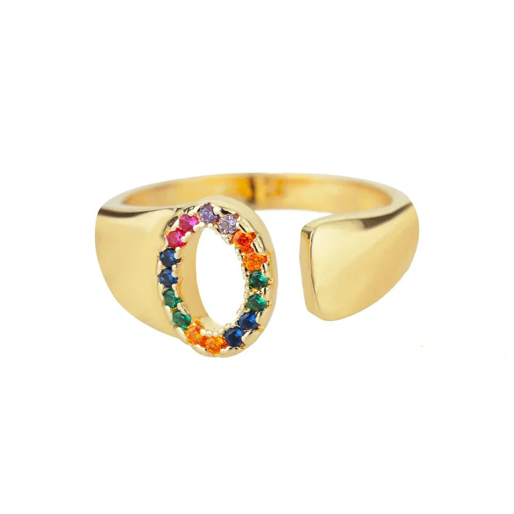Custom Engraved Initial Silver Ring