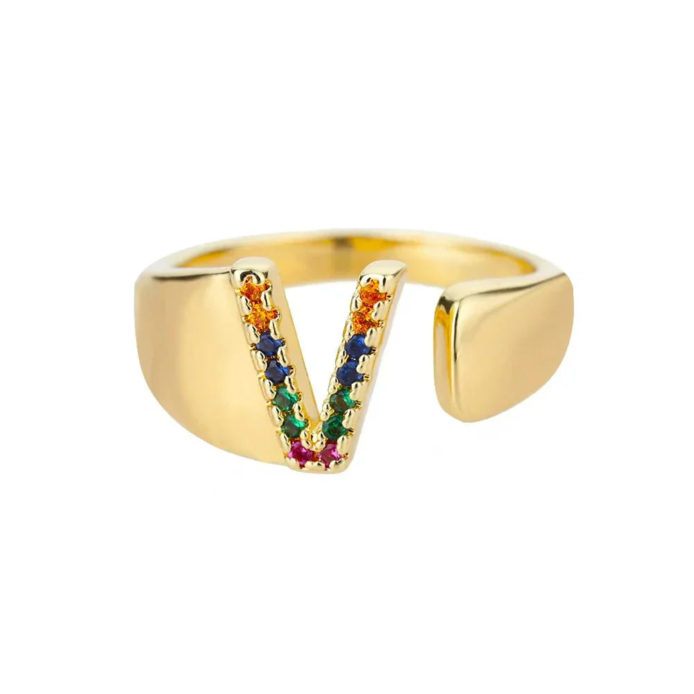 Custom Engraved Initial Silver Ring