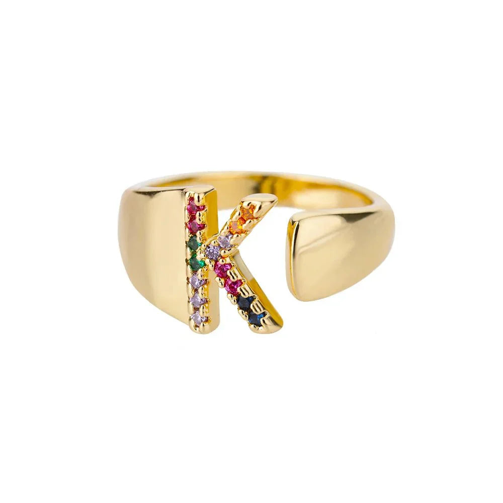 Custom Engraved Initial Silver Ring