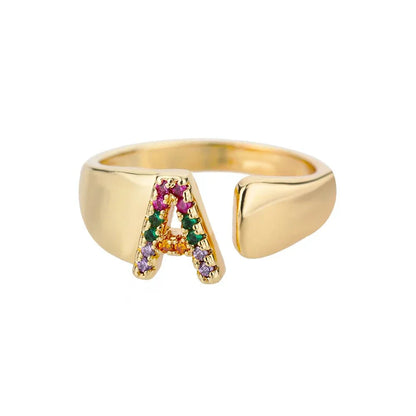 Custom Engraved Initial Silver Ring - Luxicro