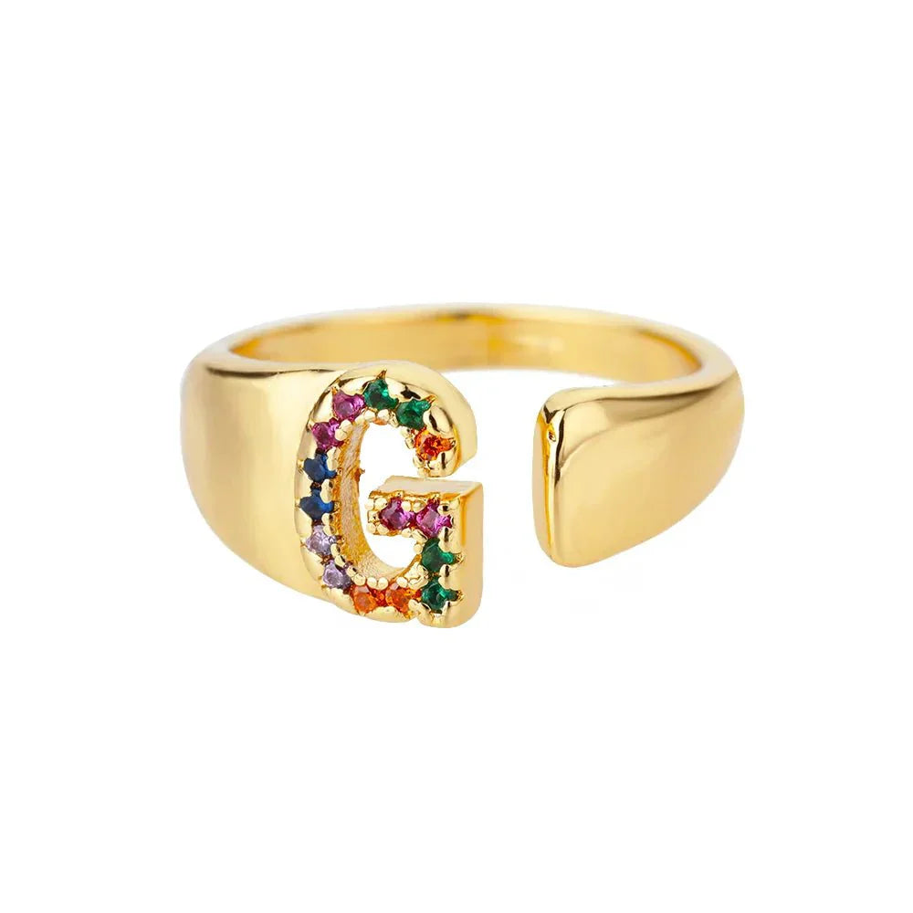 Custom Engraved Initial Silver Ring