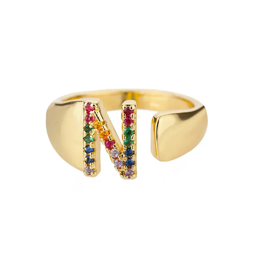 Custom Engraved Initial Silver Ring