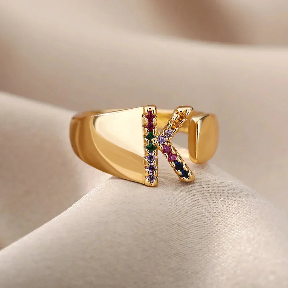Custom Engraved Initial Silver Ring