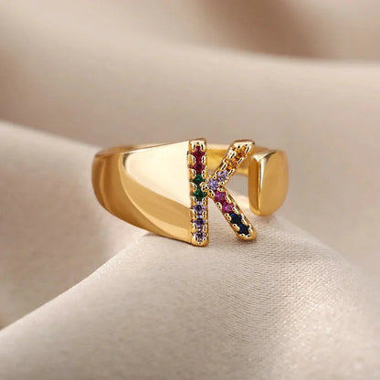 Custom Engraved Initial Silver Ring