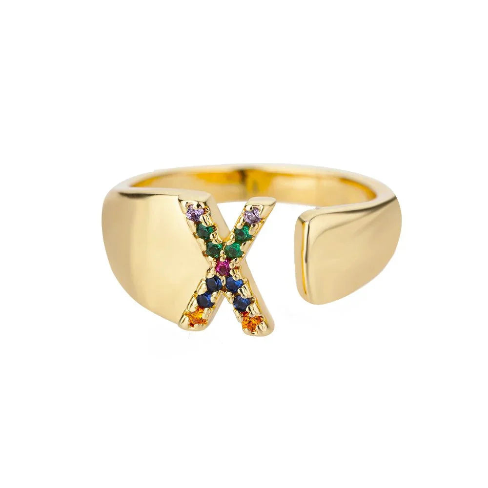 Custom Engraved Initial Silver Ring