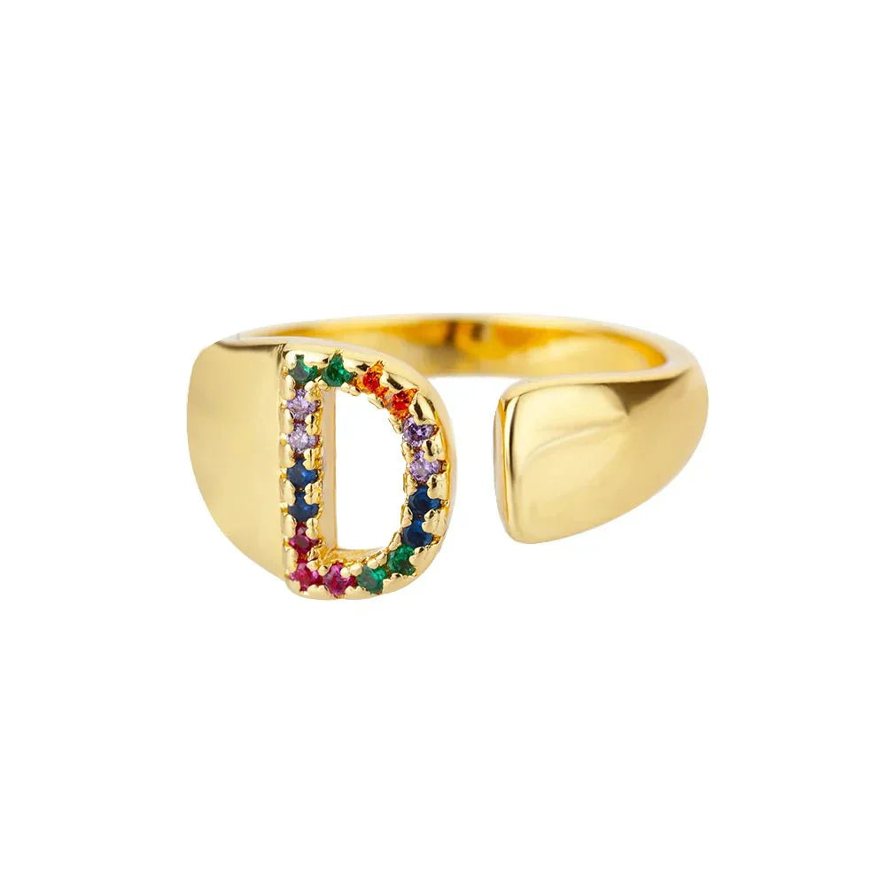 Custom Engraved Initial Silver Ring