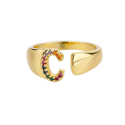 Custom Engraved Initial Silver Ring
