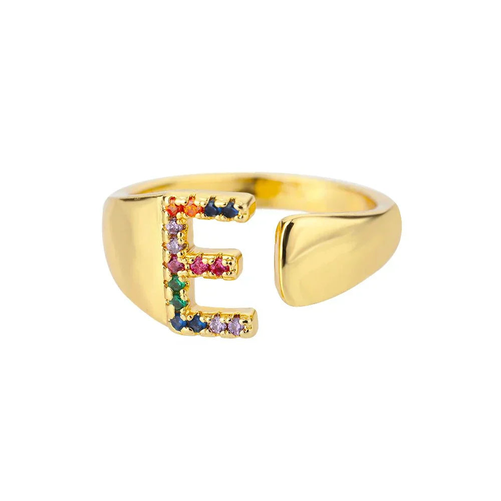 Custom Engraved Initial Silver Ring