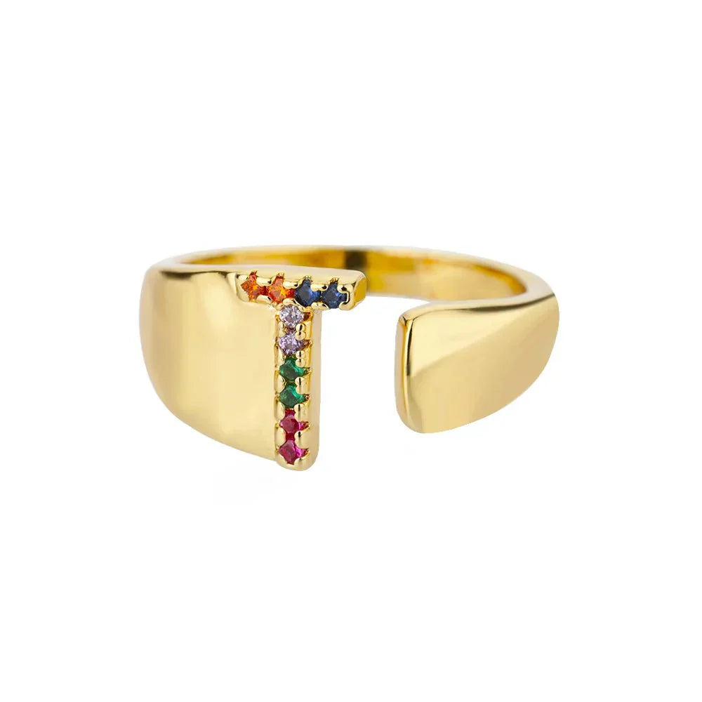 Custom Engraved Initial Silver Ring