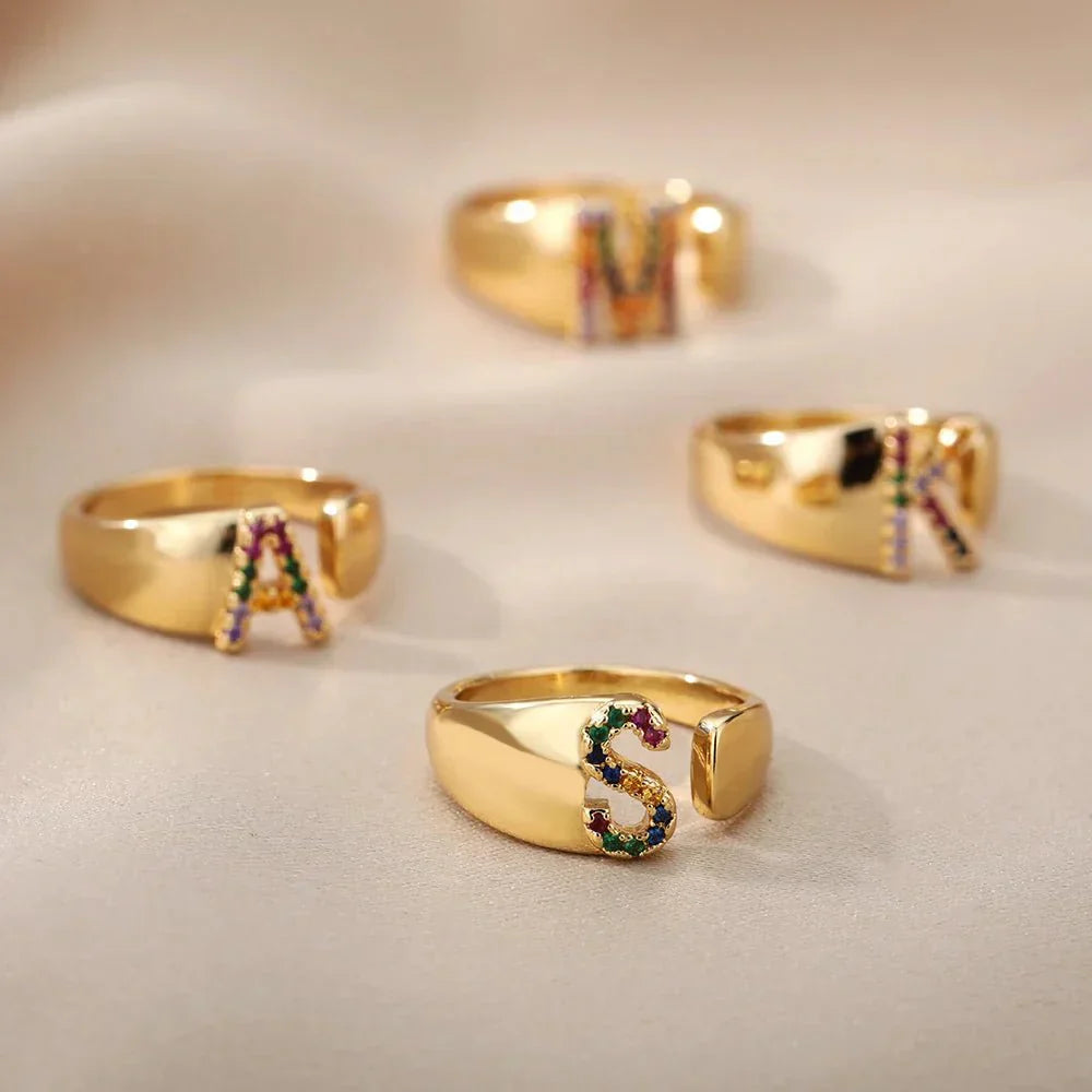 Custom Engraved Initial Silver Ring