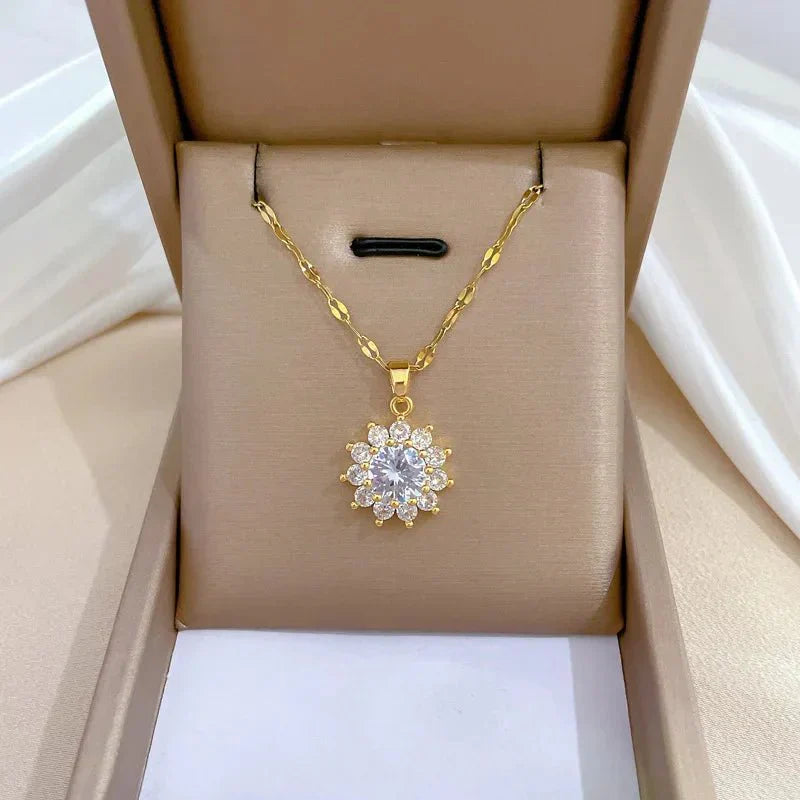 Colorful Floral Necklace and Earring Set - Luxicro