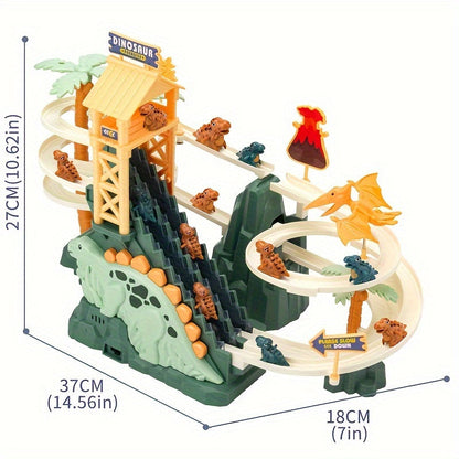 Fun Dinosaur Double Loop Racing Track for Kids