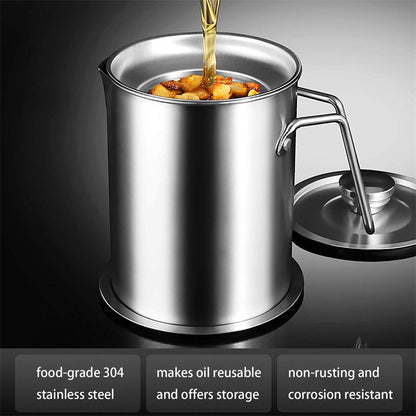 Heavy Duty Stainless Steel Oil Strainer Pot