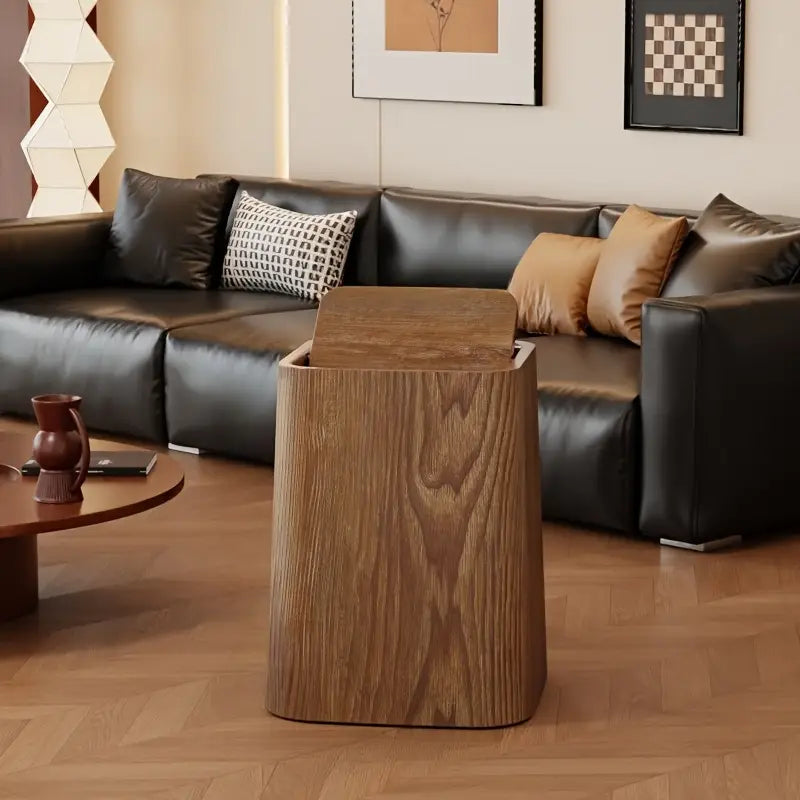 Stylish Marble Waste Bin with Spin Lid