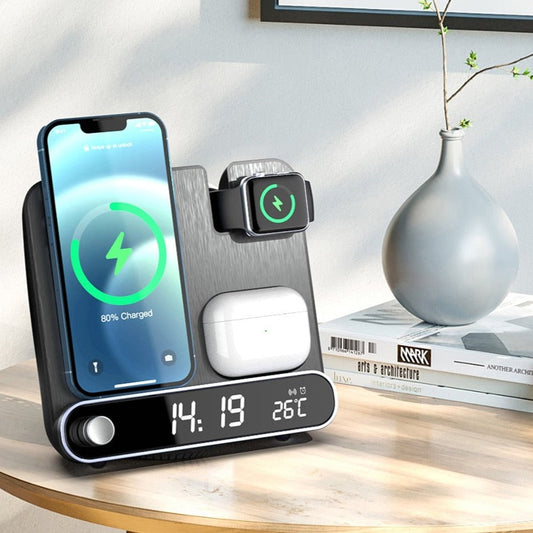 Compact Wireless Charging Clock Radio - Luxicro