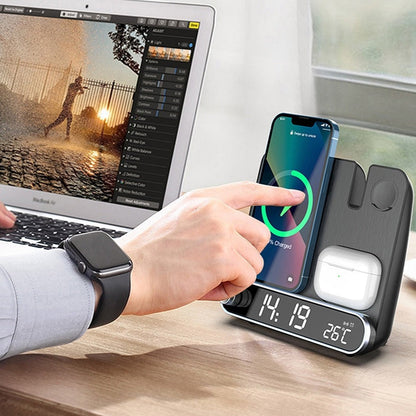 Portable 3-in-1 Wireless Charger Alarm Clock