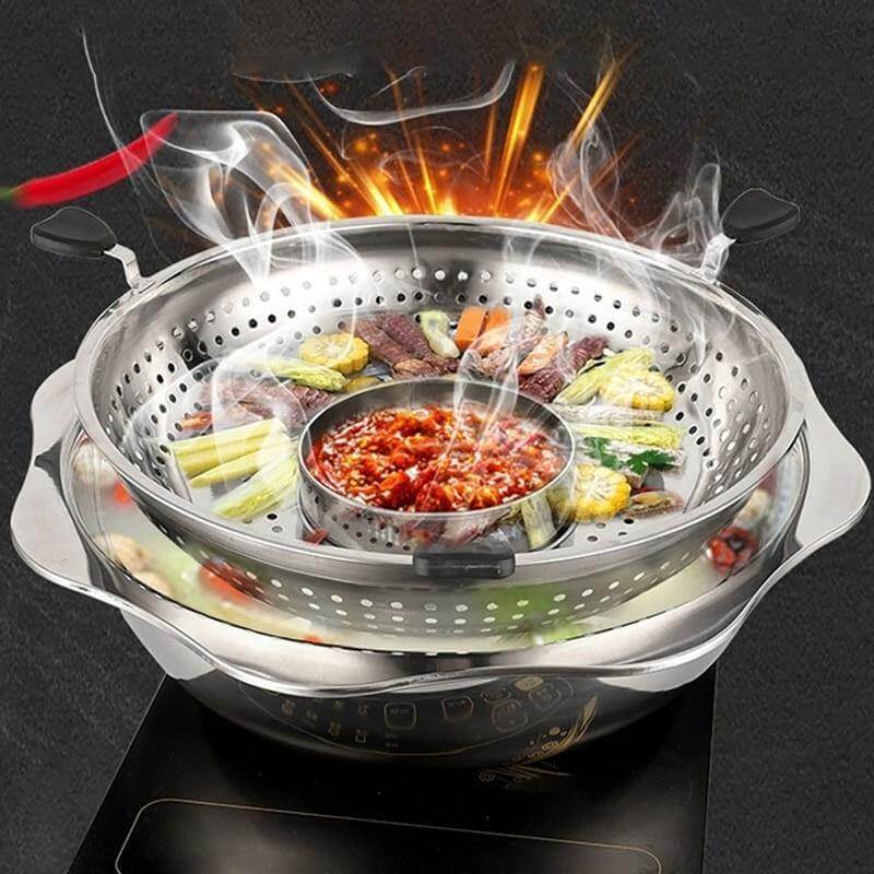 Deluxe Rotating Non Stick Cooking Hot Pot Set - Luxicro