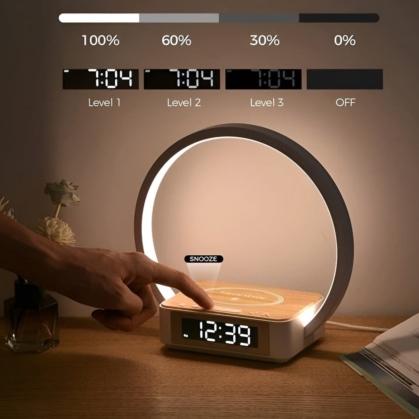 Compact LED Bedside Lamp with USB Port