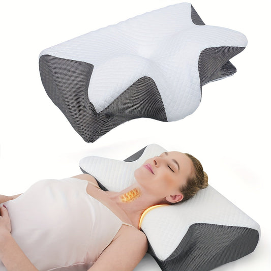 Contour Neck Pillow for Side Sleepers with Adjustable Support - Luxicro