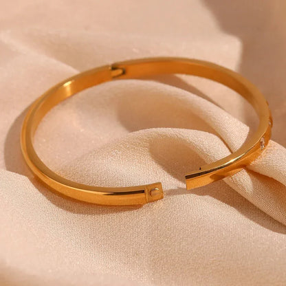 Elegant Gold Sparkle Bangle Bracelet