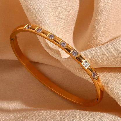 Elegant Gold Sparkle Bangle Bracelet