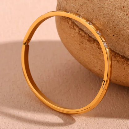Elegant Gold Sparkle Bangle Bracelet