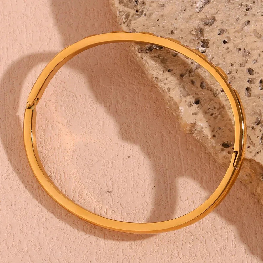 Elegant Gold Sparkle Bangle Bracelet