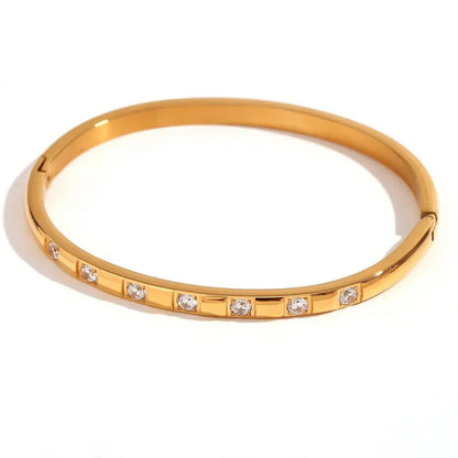 Elegant Gold Sparkle Bangle Bracelet