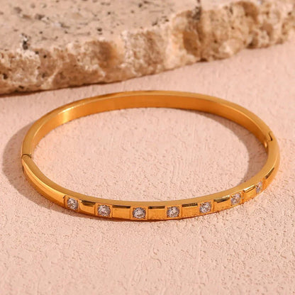 Elegant Gold Sparkle Bangle Bracelet
