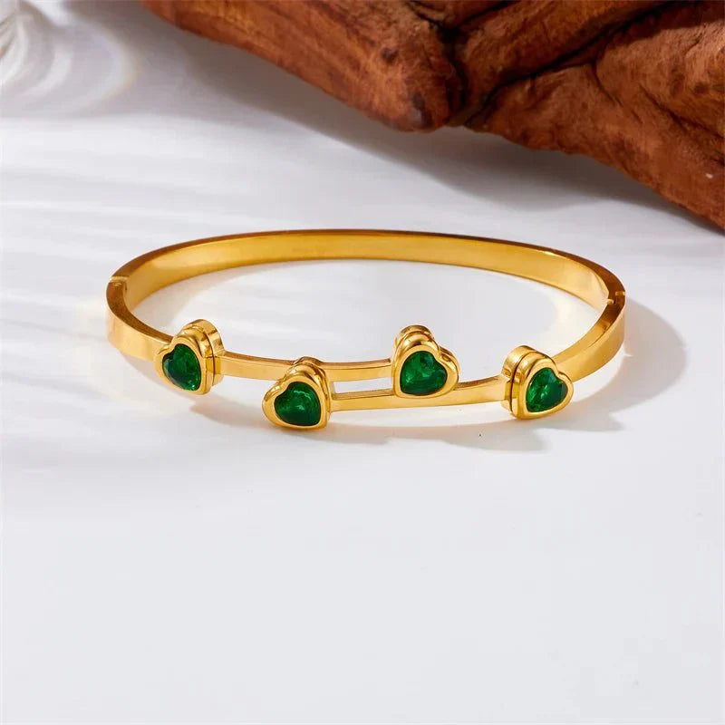 Sparkling Crystal Love Bangle Bracelet