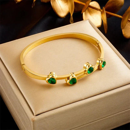 Sparkling Crystal Love Bangle Bracelet