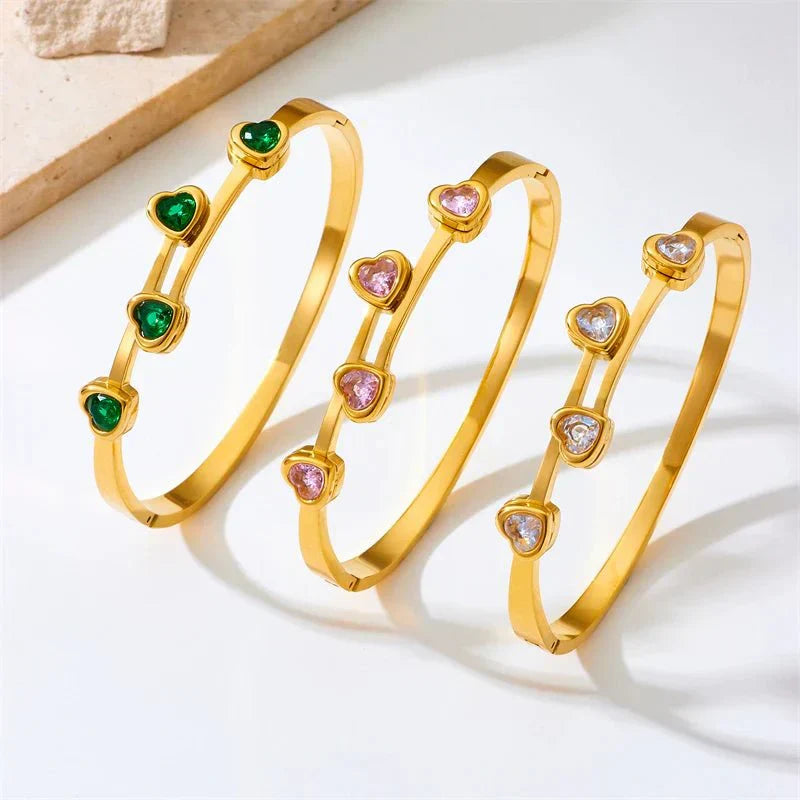 Sparkling Crystal Love Bangle Bracelet