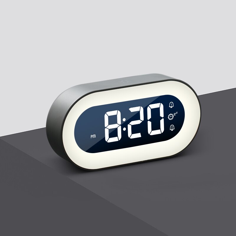 Compact Digital Alarm Clock with LED Night Light