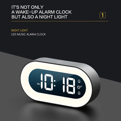 Compact Digital Alarm Clock with LED Night Light