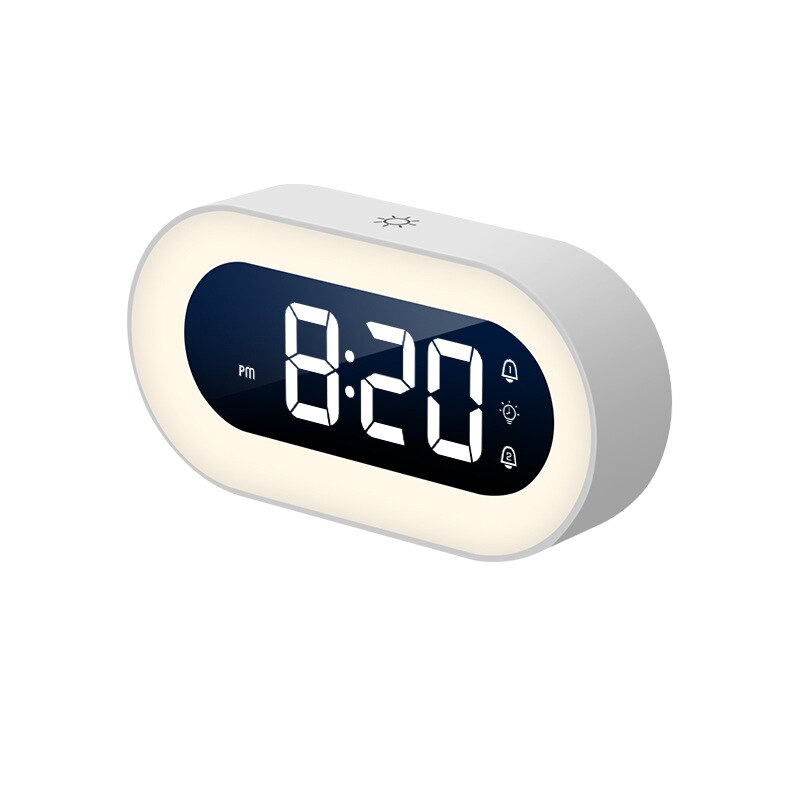 Compact Digital Alarm Clock with LED Night Light - Luxicro