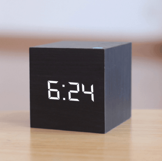 Contemporary Wood LED Table Clock - Luxicro