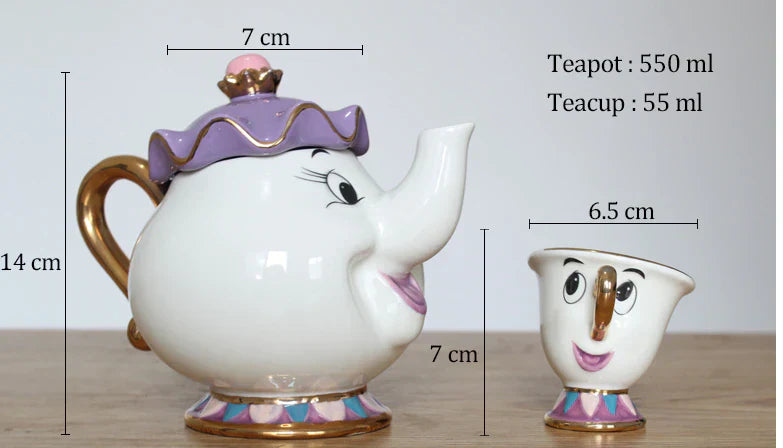 Delicate Disney Beauty and the Beast Tea Set