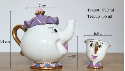 Delicate Disney Beauty and the Beast Tea Set