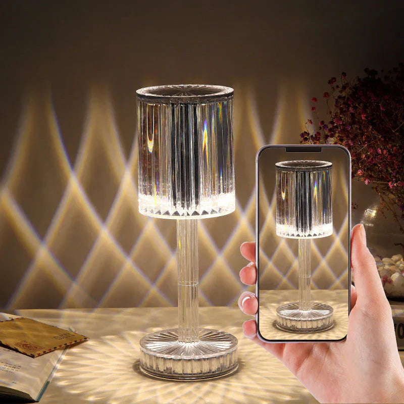 Stylish Glass Table Lamp with Dimmable Light - Luxicro