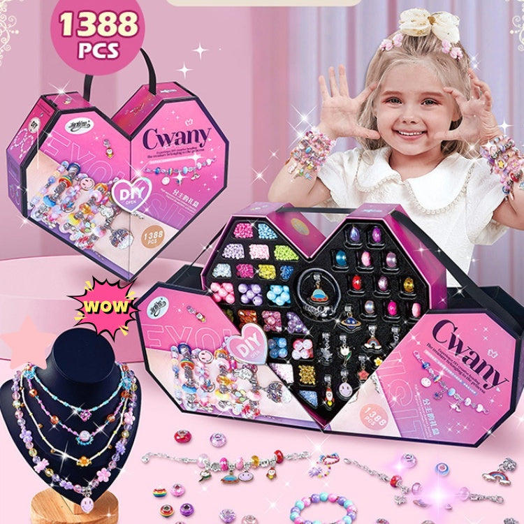 Fun Bead Jewelry Making Kit For Kids With Sparkly Gems