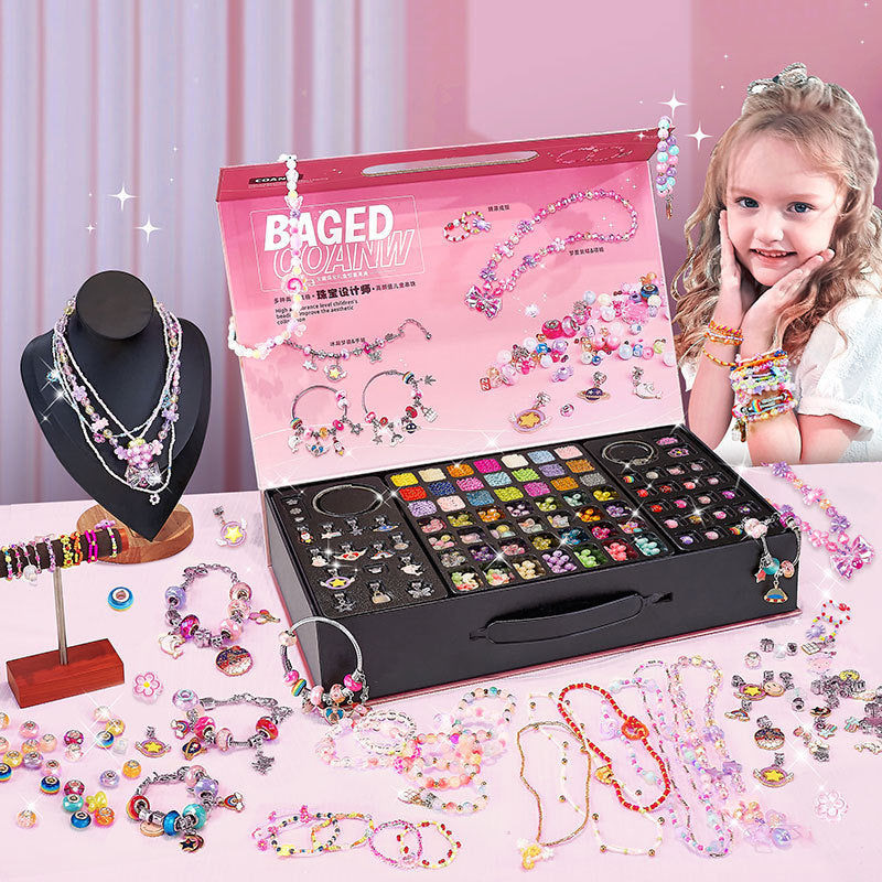Fun Bead Jewelry Making Kit For Kids With Sparkly Gems