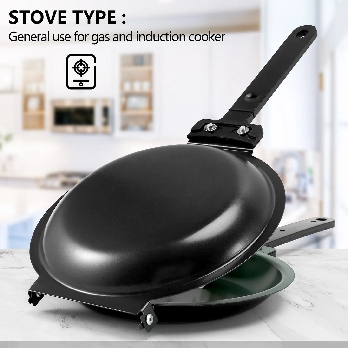 Durable Double Sided Frying Pan - Effortless Cooking Skillet
