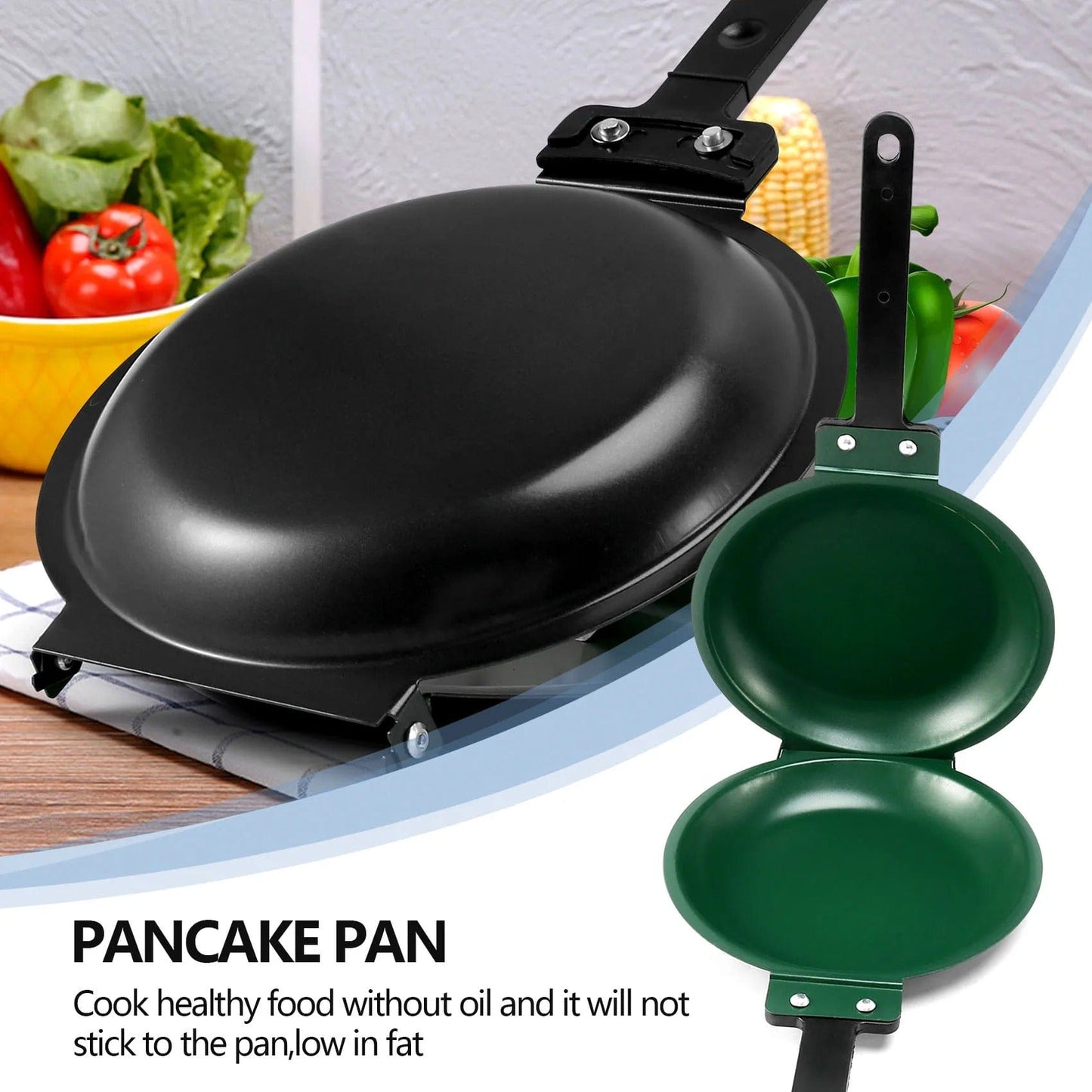 Durable Double Sided Frying Pan - Effortless Cooking Skillet