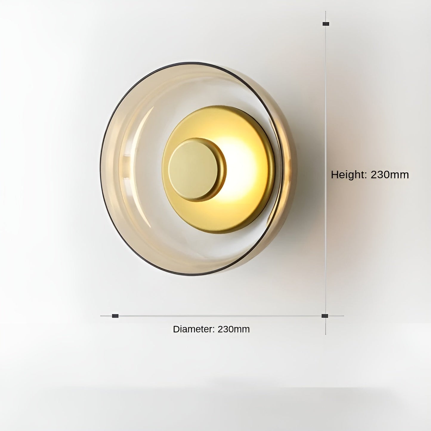 Elegant Glass Gold LED Wall Light