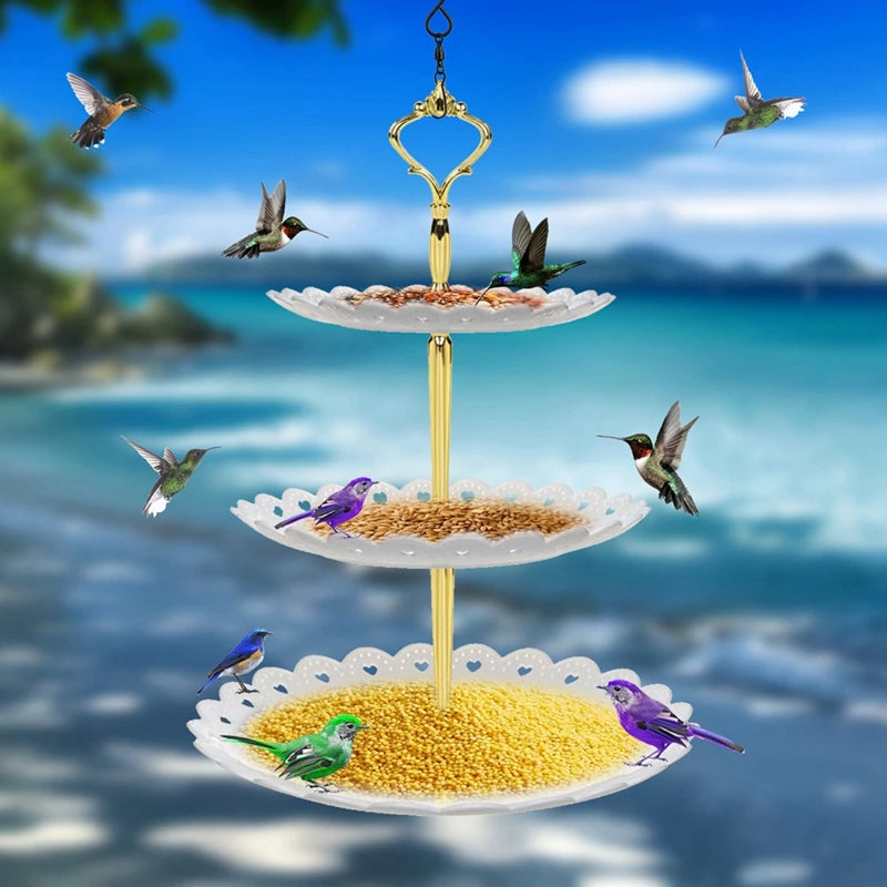 Triple Level Hanging Bird Feeder Station - Luxicro