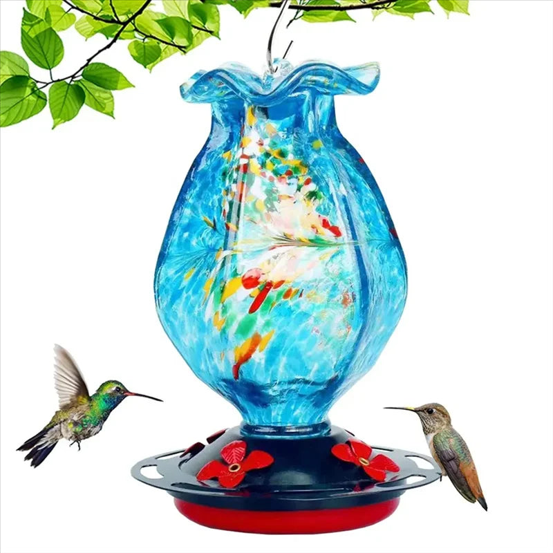 Colorful Glass Outdoor Bird Feeder - Luxicro