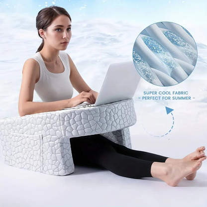 Plush Bed Rest Pillow with Memory Foam and Removable Cover