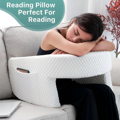 Plush Bed Rest Pillow with Memory Foam and Removable Cover